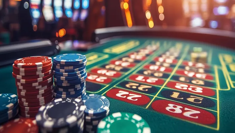 Poker table with chips and cards, illustrating strategic gameplay